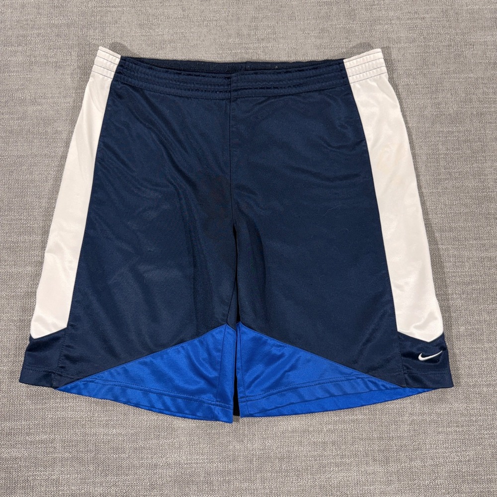 Nike Basketball Shorts  XL Navy Blue White Excellent Colorblock Athletic